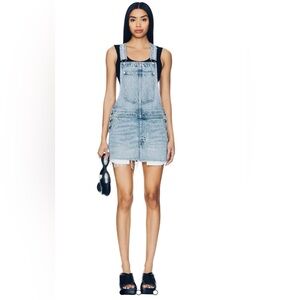 Divided by H&M Overall Mini Dress in Vintage Faded Indigo  Size 8